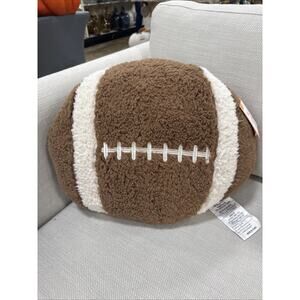 Storehouse Football Shaped Sherpa Pillow 12x18” NEW Sports Theme Decor Shape
